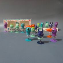 跨境大眼怪弹簧吸盘公仔怪兽跳跳乐动物小青蛙弹跳解发射器压玩具