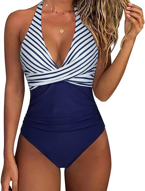 Nuevo comercio exterior europeo y americano trajes de baño apretados transfronterizos de mujer con espaldas desnudas sexuales de color cruzado Amazon trajes de baño en stock