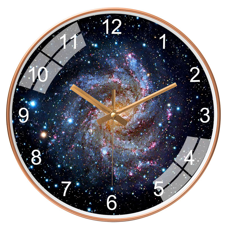 Reloj nórdico de Internet para sala/dormitorio [20cm/8 pulgadas], reloj silencioso de estrellas/espacio/Galaxia, reloj de pared para hogar