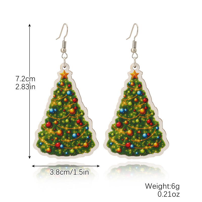ヨーロッパとアメリカのクロスボーダークリスマスシリーズクリスマスイヤリングサンタギフトスノーフレークイヤリングイヤリングヘラジカ雪だるまイヤリング|undefined