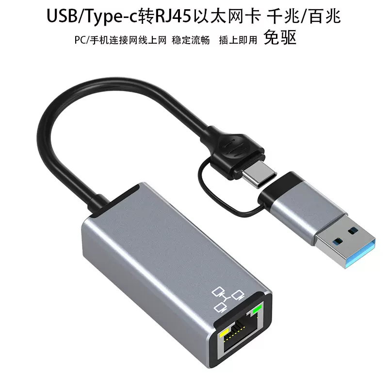 usb网卡内置百兆千兆台式机免驱动现货手机笔记本外置USB转RJ45