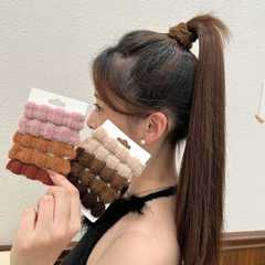 2023新款耐用罐裝頭繩橡皮筋女無痕扎頭髮繩扎高馬尾毛線針織發圈