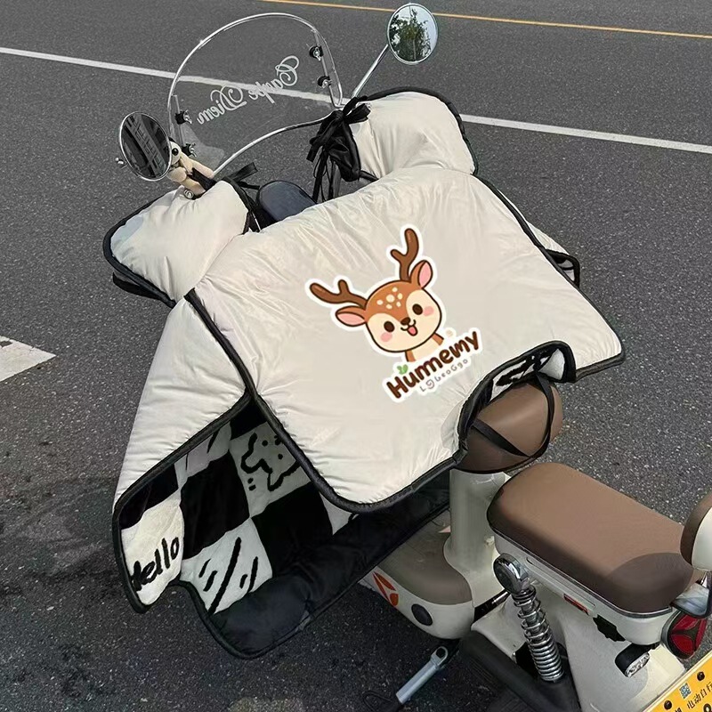 现货新款电动车挡风被冬季加绒加厚防风罩防水防风电瓶车挡风被|undefined