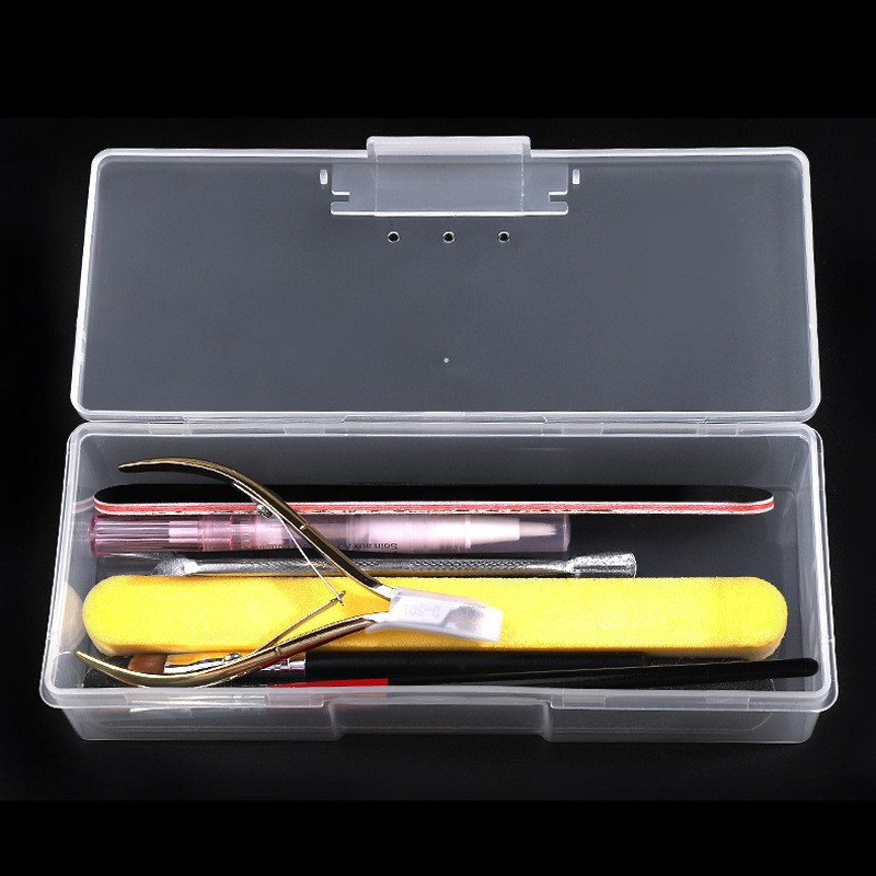 Caja de herramientas para manicura, salón de uñas, pintura de uñas, pincel, patrón bordado, bolígrafo hecho a mano, caja de almacenamiento, herramienta