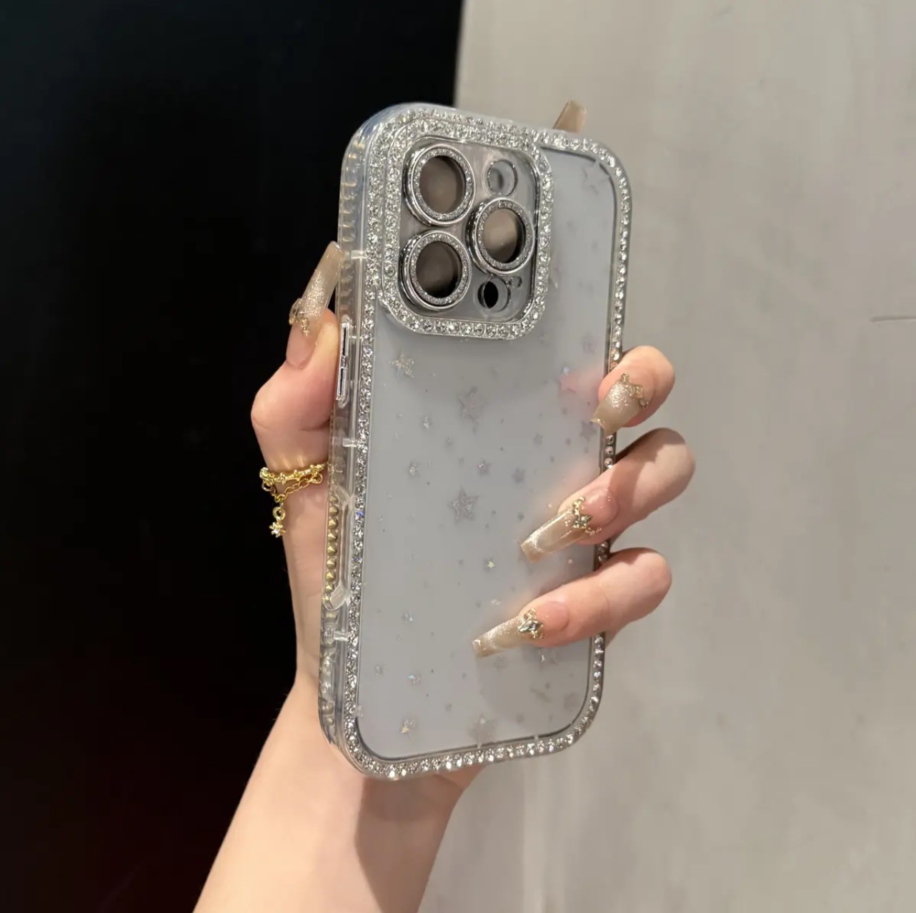 High-End Star-Studded Diamond Case Suitable for Apple 17 Pro Max Phone Case iPhone 17 Pro Full Coverage Lens 13/14
