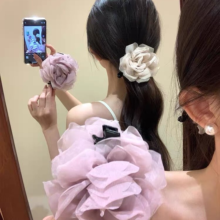 杏は会えてよかった～優しい椿のヘアピン、妖精のような後頭部の半分に結んだバナナクリップ、新しいオリジナルヘアアクセサリー|undefined
