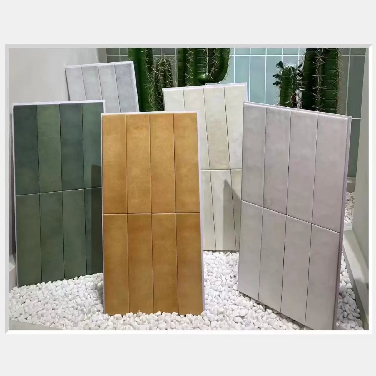 Гуандун 73*300 матовый старый узор с зеленым градиентом длинный кирпич для ванной комнаты, фасада B&B, ресторана, магазина одежды