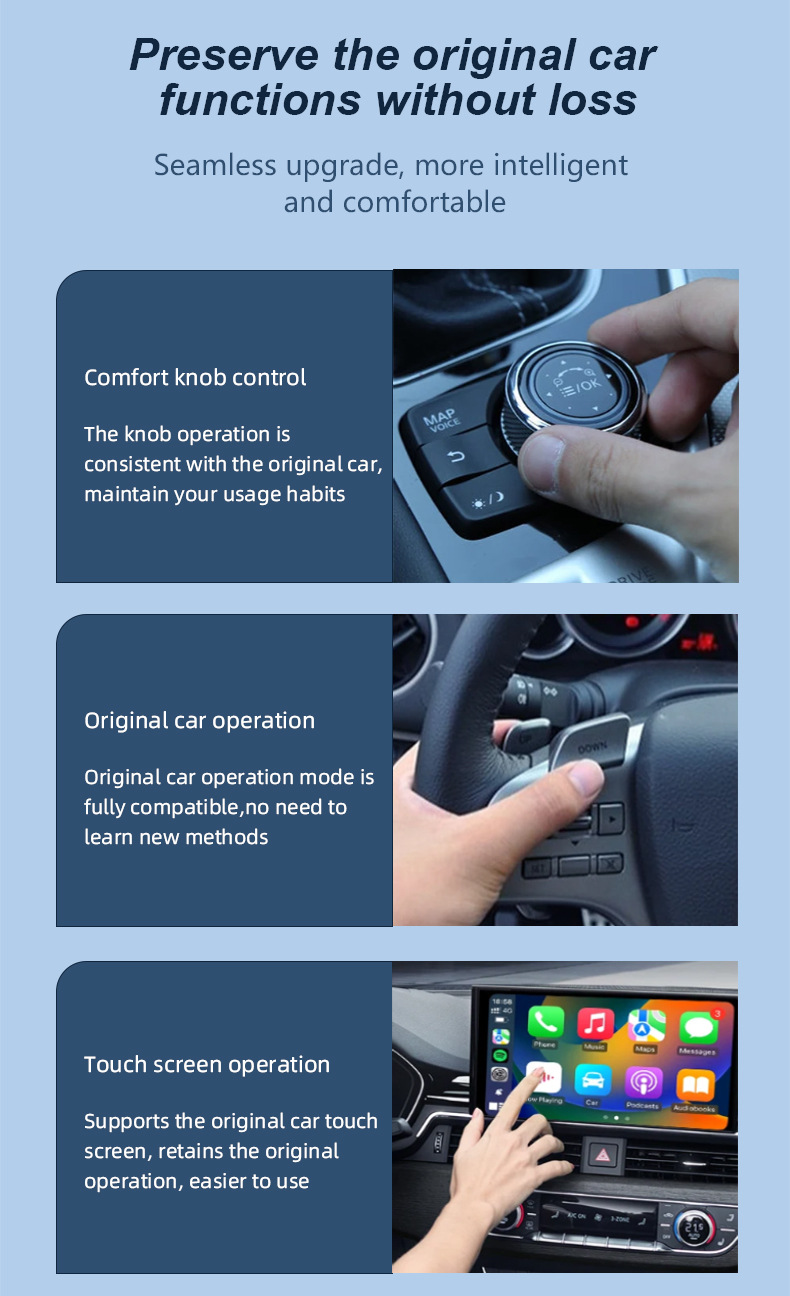 Airplane mirror CarPlay wired to wireless box Android Auto car machine interconnection box TYPE-C adapter