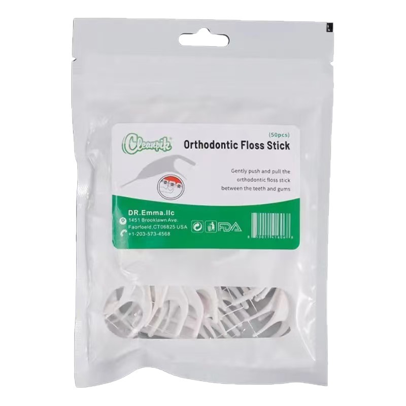 Orthodontic Floss Picks Interdental Cleaner for Braces Steel Bracket Cleaning Tool Orthodontic Care Floss Pick Set Portable