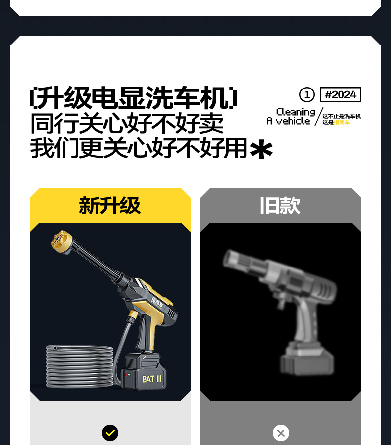 Wireless Car Washer High Pressure Water Gun Cleaning Tool Rechargeable