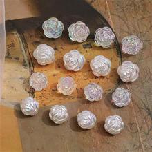 优质幻彩珠光透明珍珠玫瑰花朵串珠DIY手工耳环手链项链配件材料