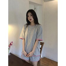 大码宅家慵懒风简约纯色睡衣女2026春夏新款松弛舒适家居服可外穿
