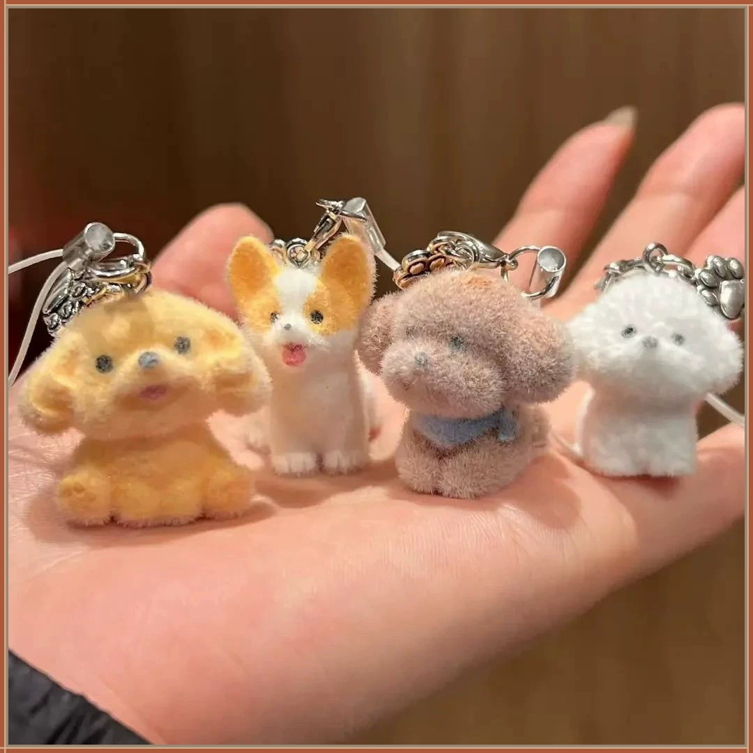 Miniso мультяшный милый щенок, школьная сумка, подвеска, брелок, флокированная кукла, подарок для девочки, милый подвесной