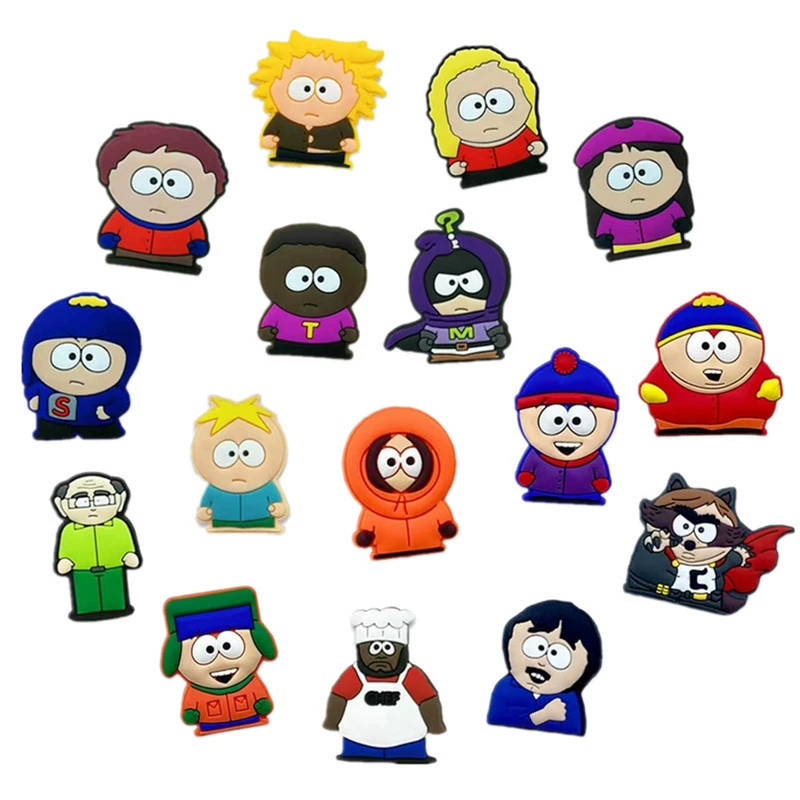 Южный парк отверстие обувь цветок пряжка для обуви ПВХ мягкая резиновая обувь Верхние украшения аксессуары DIY аксессуары Amazon в наличии оптом