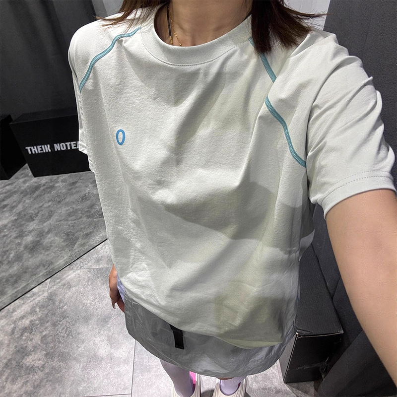 Contrast Color Stitching Quick-Drying Short-Sleeved Men's and Women's Summer Thin Outdoor Sports Cycling Clothes Cool Breathable T-Shirt Half Sleeves