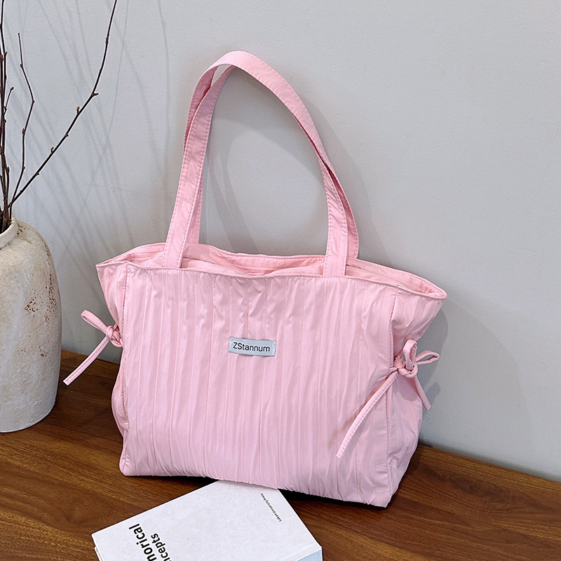 국경 새 2025 한국 스타일 유행 대용량 토트 백 캐주얼 올 매치 휴대용 스트랩 숄더 백 트렌디