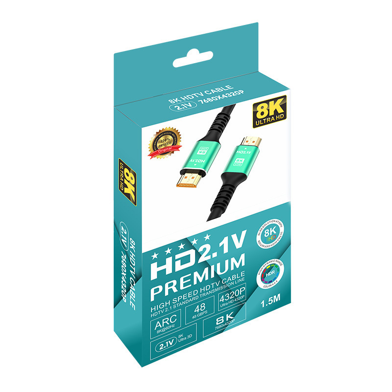 HDTV ケーブル バージョン 2.1 は、8K ディスプレイ TV コンピュータ プロジェクター HDMI 高解像度ケーブル インターフェイス ケーブルに適しています。