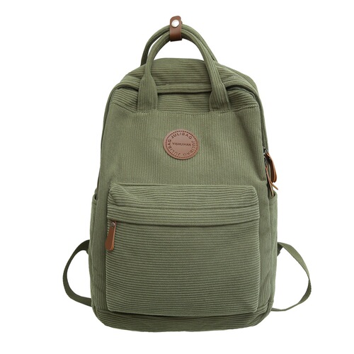 Denim canvas double shoulder bag, vintage style, suitable for students and leisure use.