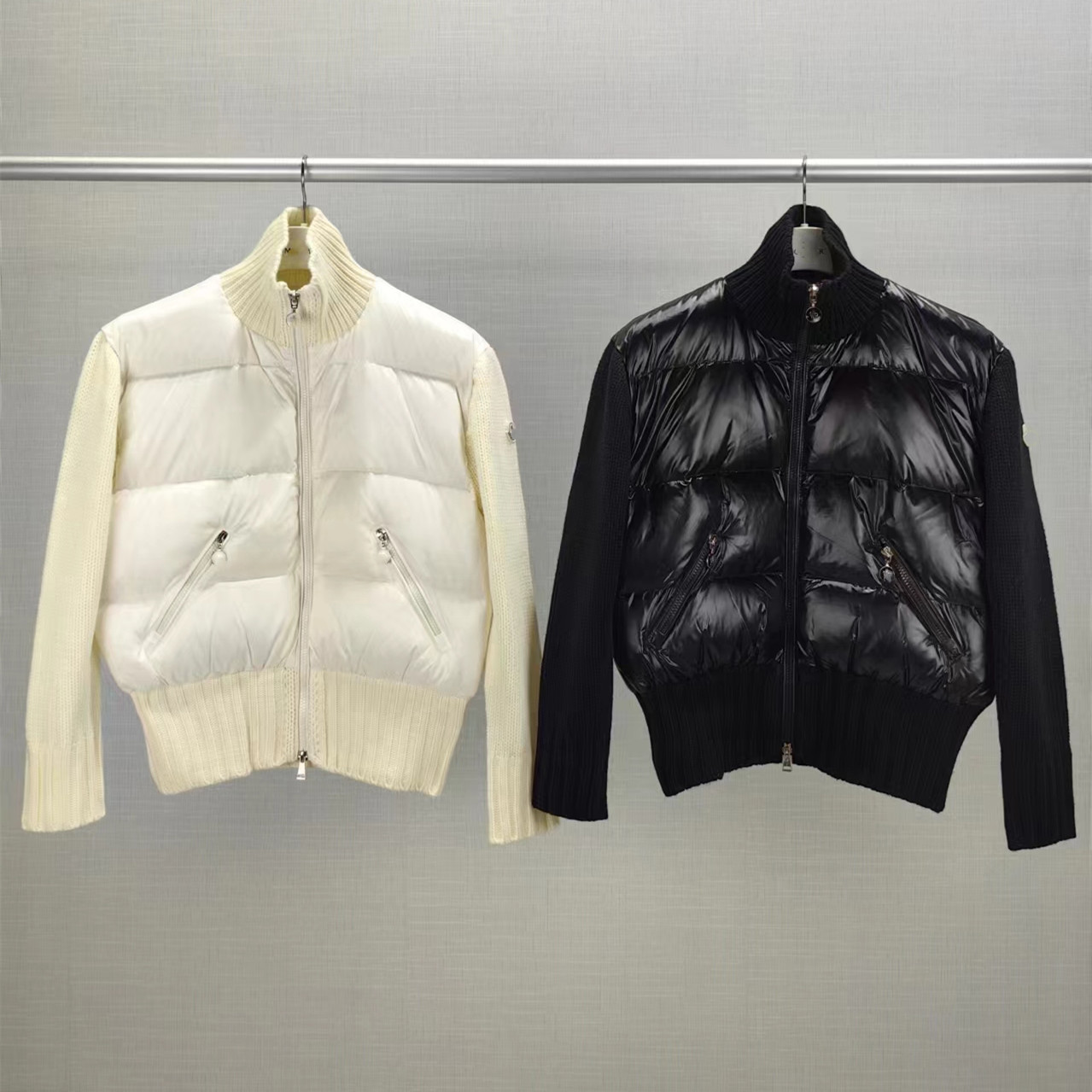 2025秋冬新款毒家现货原标蒙家羊毛袖拼接短款90白鸭绒羽绒服女