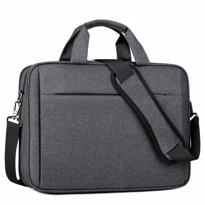 Bolso de computadora transfronterizo de doble capa de 15,6 pulgadas maletín de gran capacidad bolsa de almacenamiento de datos puede colgar tirantes bolso de viaje de negocios