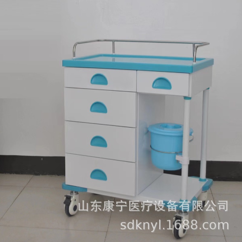 钢塑治疗车医用护理车器械车医院彩钢小推车ABS抢救车麻醉车