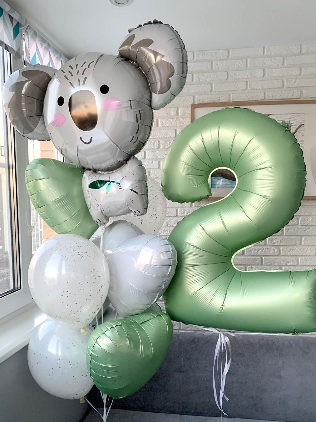 Large Olive Green Number Foil Balloon For Children Birthday Party_voghion.com