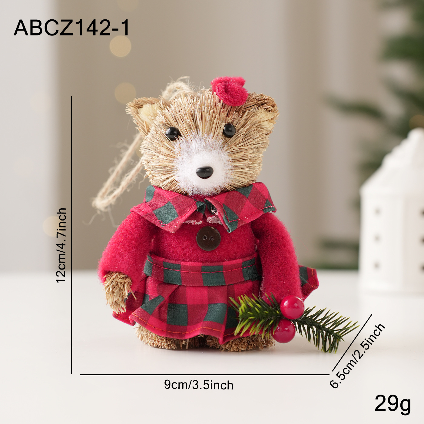Decoración de escritorio de Navidad transfronteriza espuma de paja osos ardilla muñeca muñeca muñeca decoración de Navidad