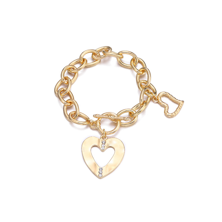 fashion simple Love Heart Pendant Chain Braceletpicture2