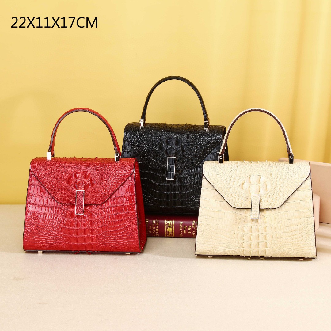 新款真皮女包手提包高档小号瓦来鳄鱼骨时尚单肩包潮大容量斜挎包