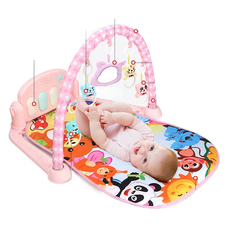 Estante de fitness para bebés recién nacidos alfombra multifuncional música pedal piano juguete calmante bebé juego de piano
