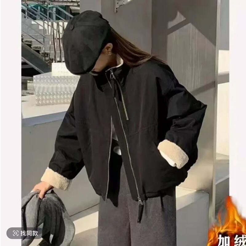 短款立领羽绒棉服女小个子2025年冬季韩版时尚休闲宽松棉服外套潮|undefined