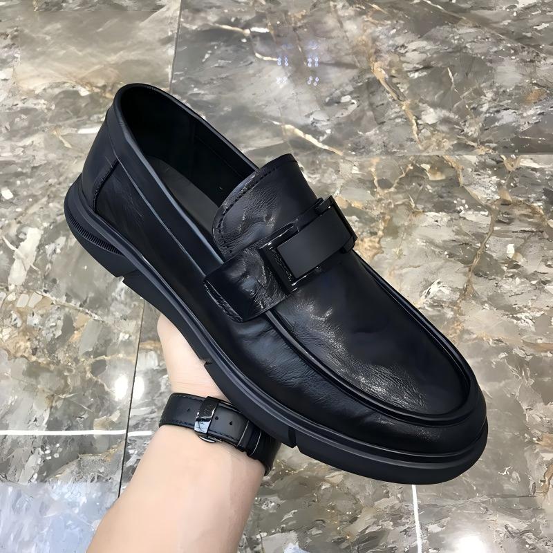 Kişi dəri ayaqqabı - rahat slip-on loafer və biznes modeli
