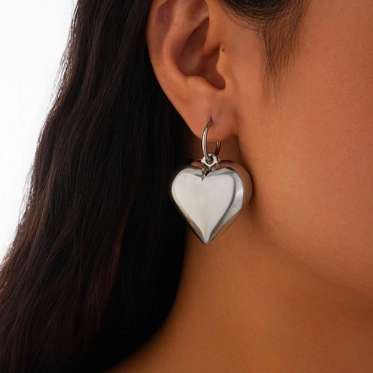 77g Weight Jewelry Set Classification 1 Piece, 1 Pair Quantity Banquet, Tea Party Occasion CCB Material Heart Shape Pattern Women's Gender Plating Design Simple Style Style Simple Style Heart Shape CCB Plating Women's Jewelry Set 2