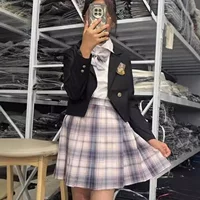 Оригинальный jk униформа юбка подлинный пиджак весенне-осенний школьный стиль школьный костюм костюм надеть три комплекта для женщин