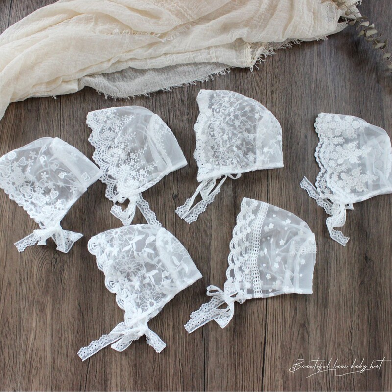 Spring and Summer Baby Beautiful Lace Hat Princess Fairy Mesh Embroidered Breathable Palace Hat Female Baby Photo Photo Hat