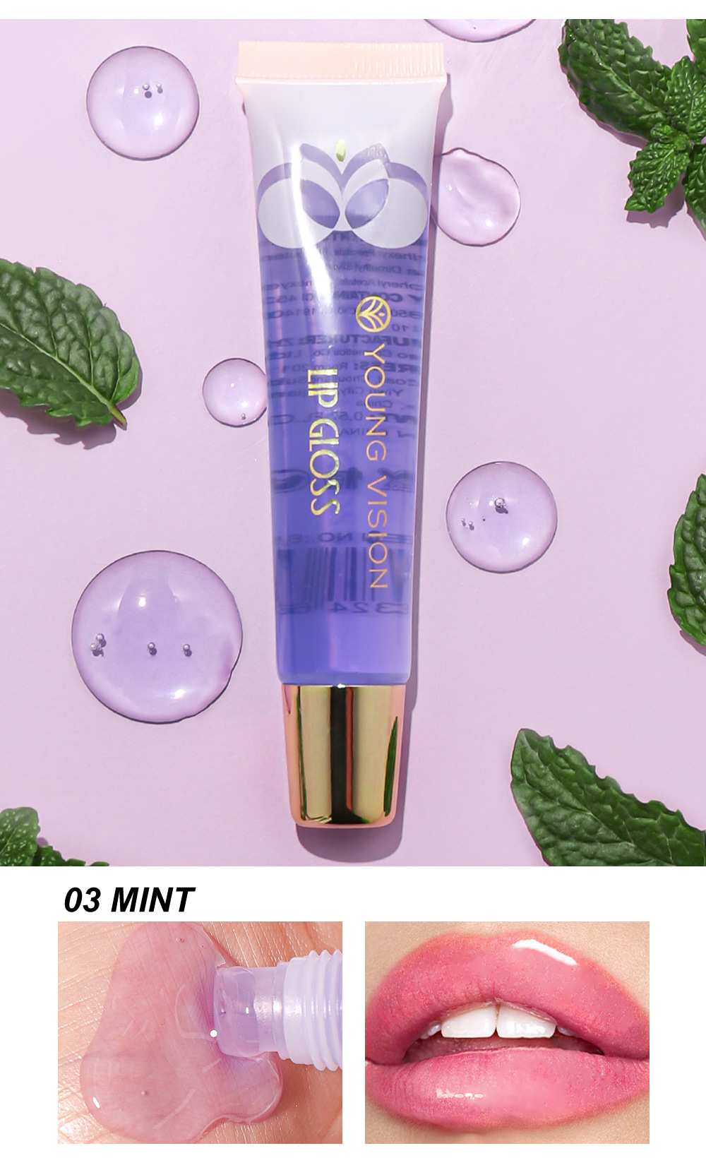 YOUNG VISION Glass Mirror Transparent Lip Oil, Lip Gloss, Mint Lip Liquid, Fruit Lip Gloss undefined