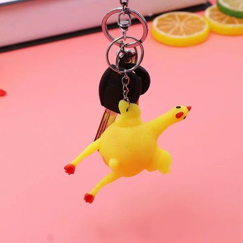 Creative toys spoof the laying hen, pinch and squeeze the laying hen to vent, chicken keychain, venting, decompressing, prank manufacturer wholesale