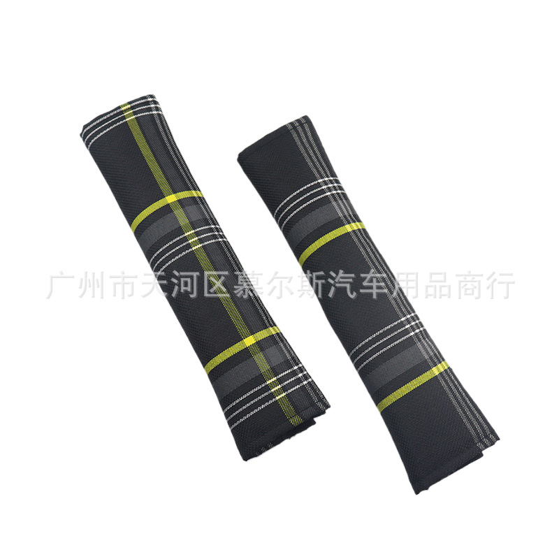 Car Seat Belt Shoulder Pads Car Plaid Shoulder Pads Pair Driving Shoulder Protectors Car Interior Accessories Set