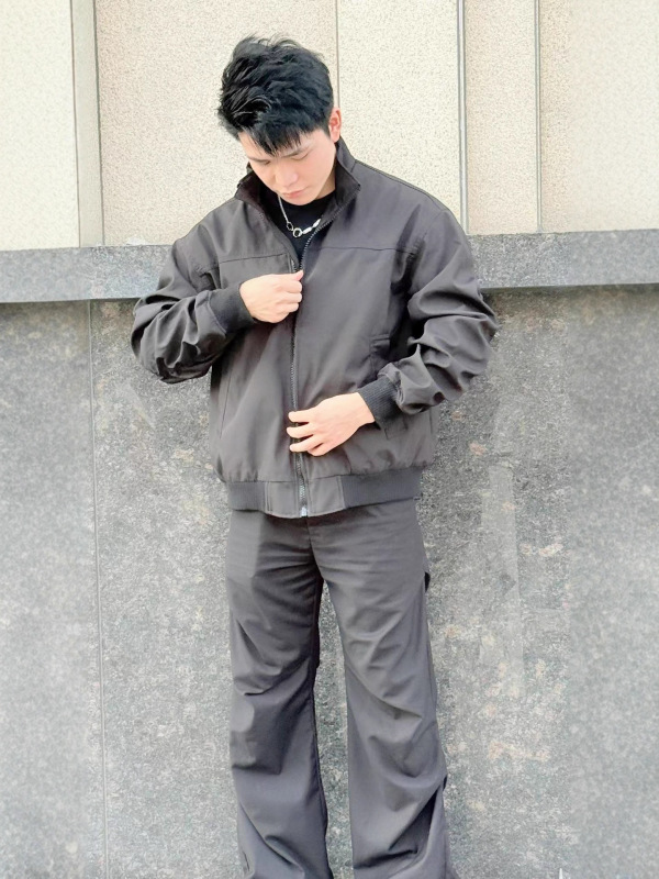 美式教练夹克外套男春夏立领冲锋衣纯色复古户外工装飞行外套男|undefined