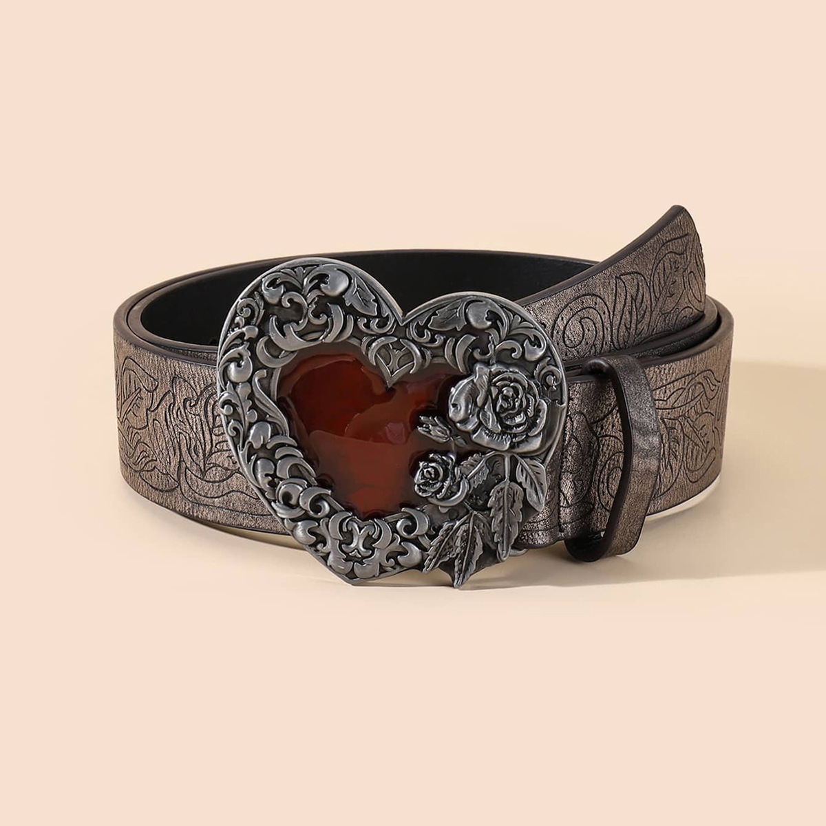 200g Weight Belt Classification 1 Piece Quantity Holiday, Daily Occasion Pu Leather, Alloy Material Heart Shape Pattern Women's Gender Cartoon Style, Sweet, Simple Style Style Cartoon Style Sweet Simple Style Heart Shape Pu Leather Alloy Women's Leather Belts 3