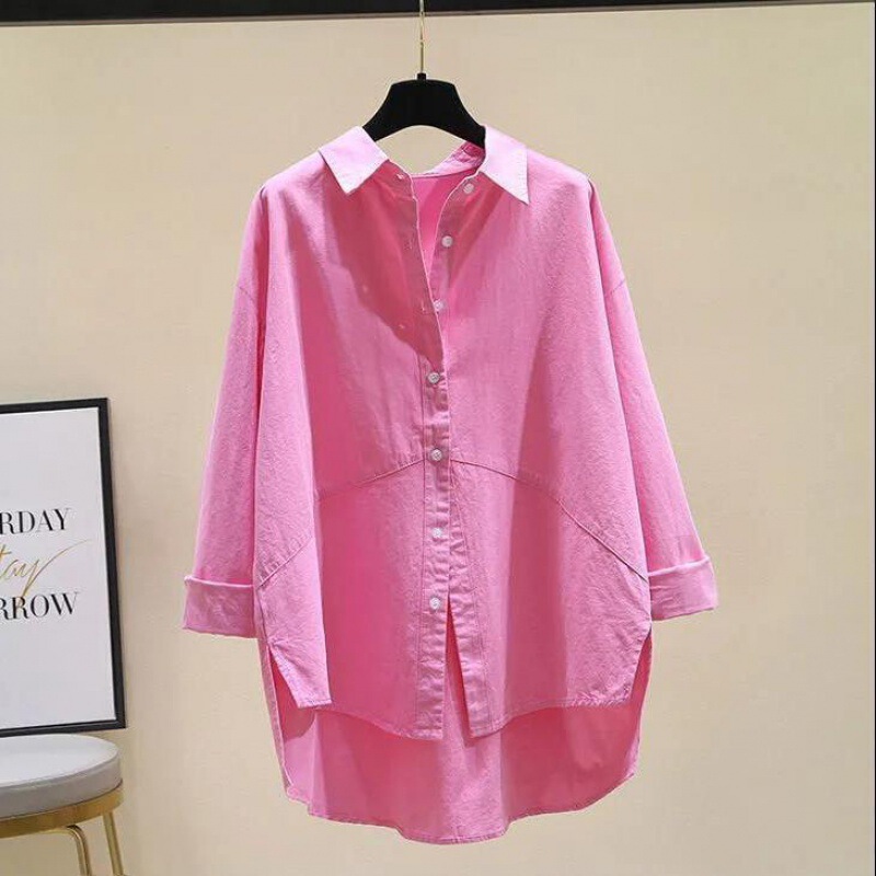 [Pure Cotton] Long-Sleeved Shirt for Women 2023 Spring New Korean Style Loose Western Style Casual Shirt Top Jacket