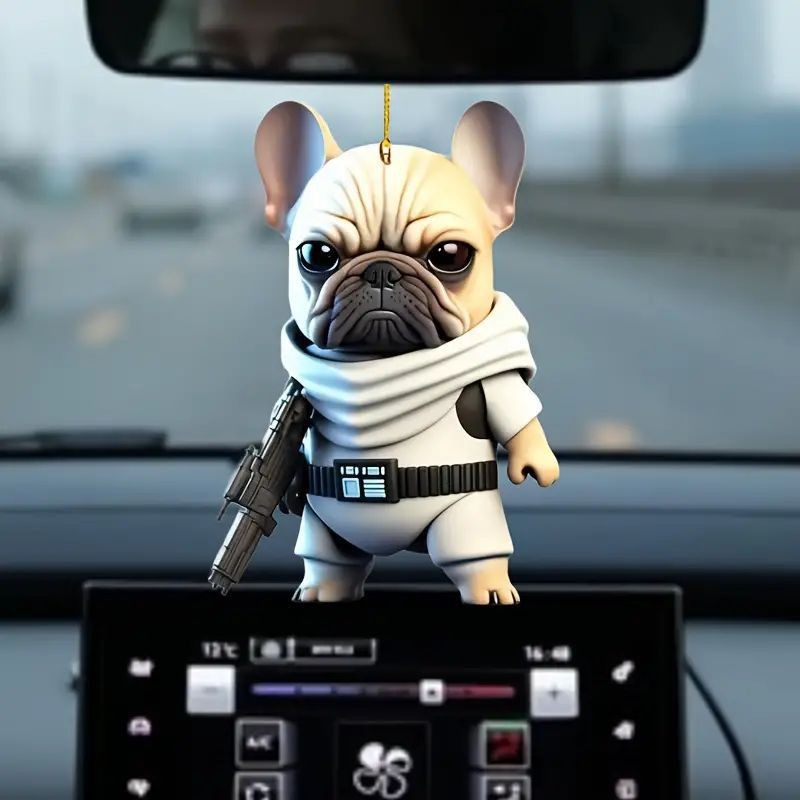 Acrílico transfronterizo nuevo creativo guapo perro colgante plano automóvil decoración interior colgante accesorios bolsos image 2