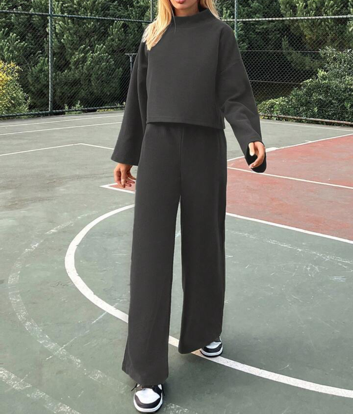 Damenbekleidung Herbst lässig faulen Stil gestrickte langärmelige Tops locker und bequem Hosenanzug_voghion.com