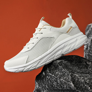 2023 Summer net shoes men's shoes hollow breathable large size light men's casual sports mesh running shoes wholesale