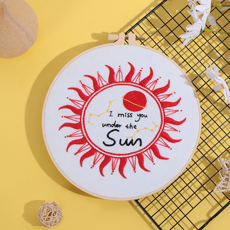 Nuevo original DIY bordado hecho a mano paquete material estrella Luna sol estrella cuerpo día a día luz europeo inglés