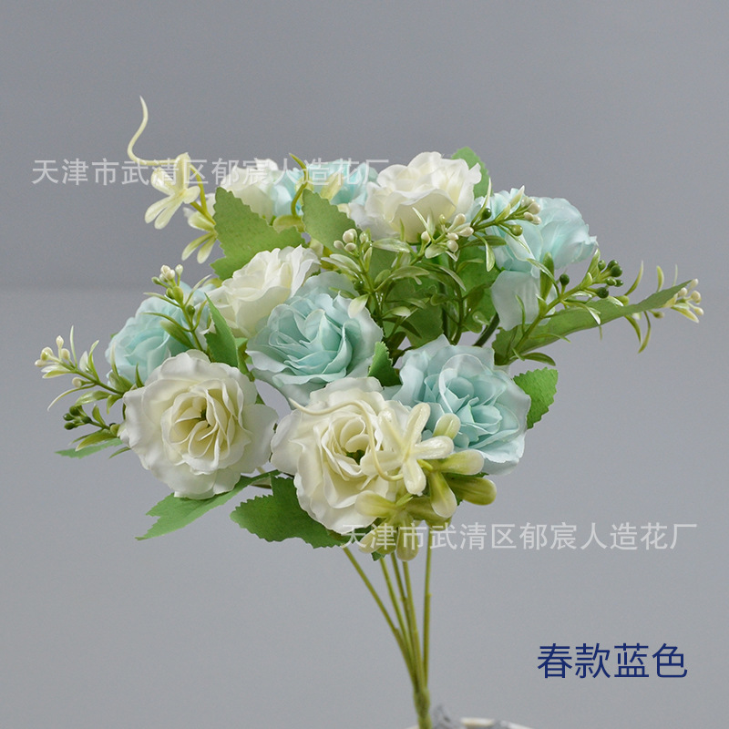 22 rosas de diamante paquete de otoño primavera corona floral centro comercial vitrinas para colocar sala de estar comedor decoración