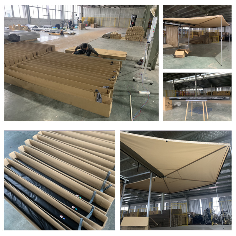 Car Roof Side Awning 180-Degree Fan-Shaped Pentagonal Automatic Outdoor Camping Car Roof Quick-Opening Side Awning