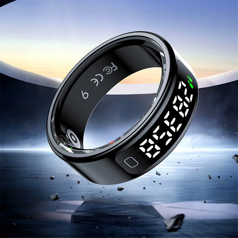 Foreign Trade R11C Smart Ring Heart Rate Blood Oxygen Sleep Monitoring with Display Screen Pedometer Multi-Functional Smart Ring