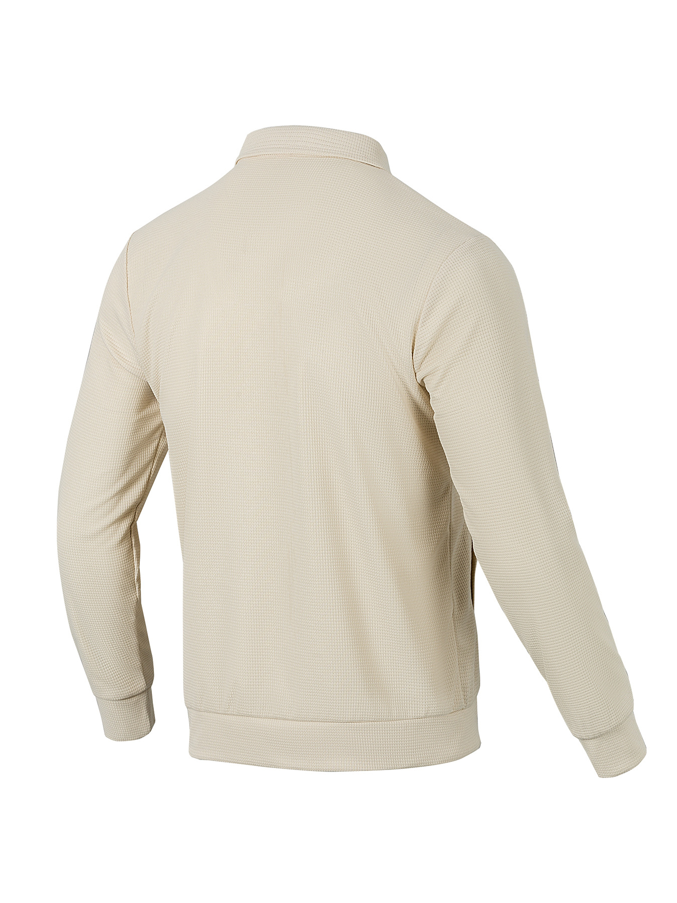 Men's Waffle-Knit Button-Up Sweater & Jogger Set – Solid Color Thermal Lounge Set For Winter Breathable Polyester Two-Piece Outfit For Casual_voghion.com