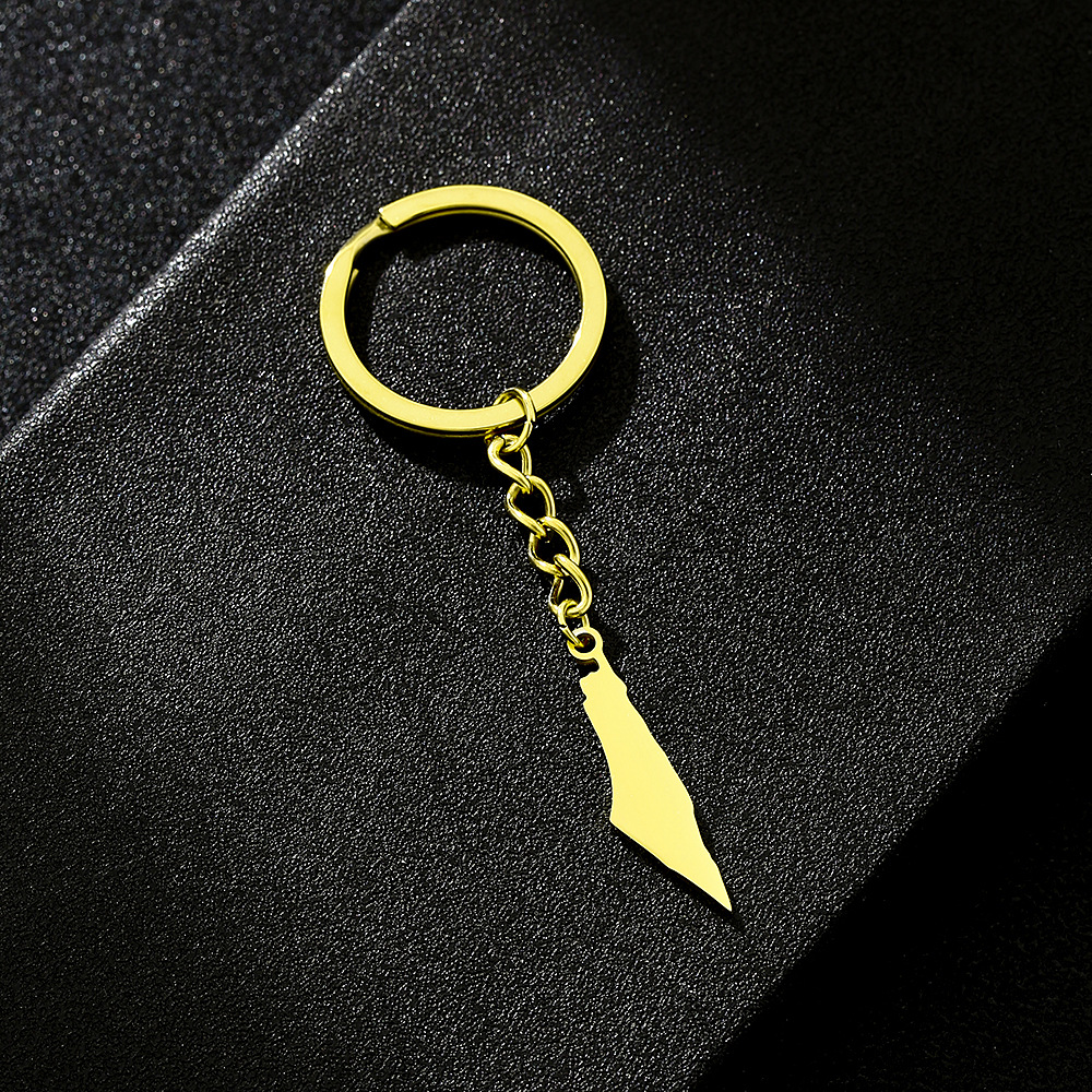 Accesorios de Llavero con Colgante Geométrico de Goteo de Aceite Colorido, Decoración Étnica Unisex, Accesorios Versátiles de Acero Inoxidable